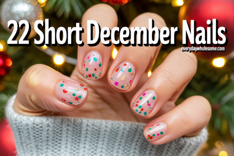 22 Short December Nails for Festive Winter Style